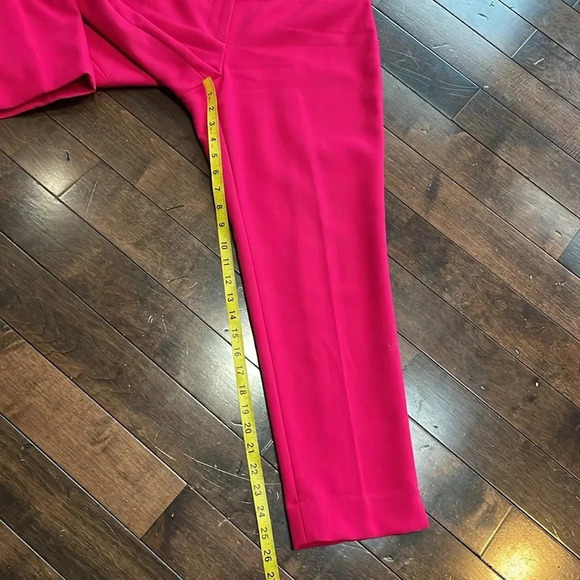 Talbots cropped trousers Bright pink Textured size 8P Double button Office - Picture 9 of 15